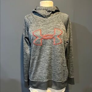 Women’s Under Armour Charcoal Hoodie with Coral Logo. Medium. Sweatshirt